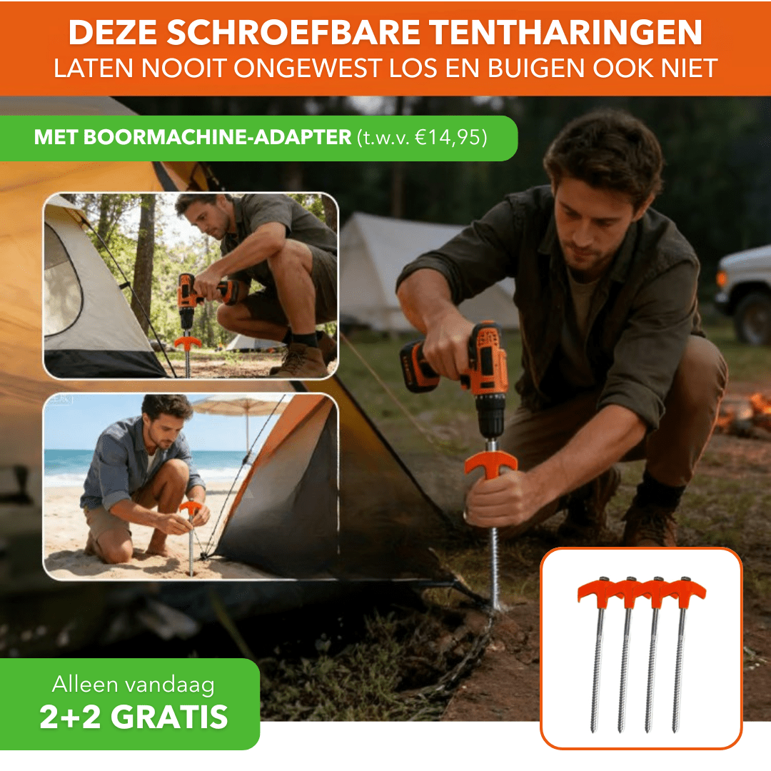EarthGrip™ - Inschroefbare tentharingen voor elke ondergrond - Plofje