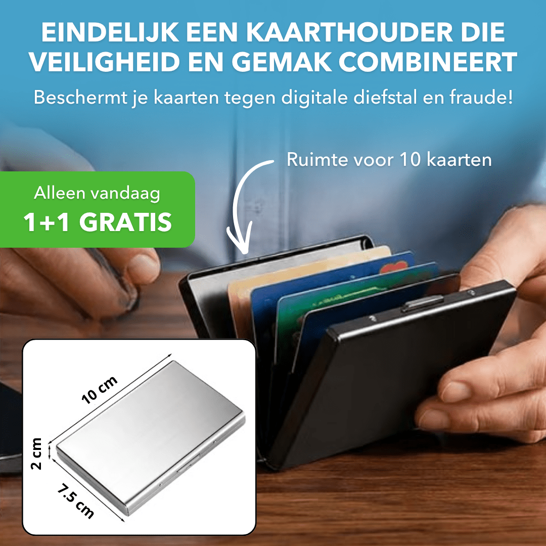 CardVault™ - Ultrasterke kaarthouder met RFID-bescherming - Plofje