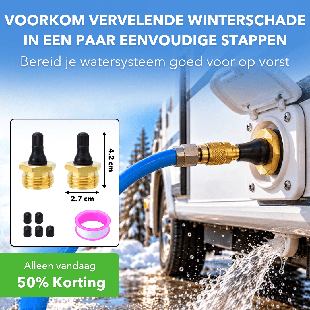 WinterFlow™ - Persluchtadapter voor het winterklaar maken van waterleidingen - Plofje