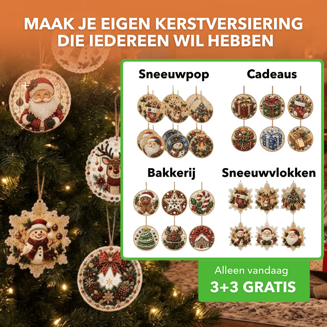 DiamondGlow™ - Diamond painting kerstboomhangers knutselset - Plofje