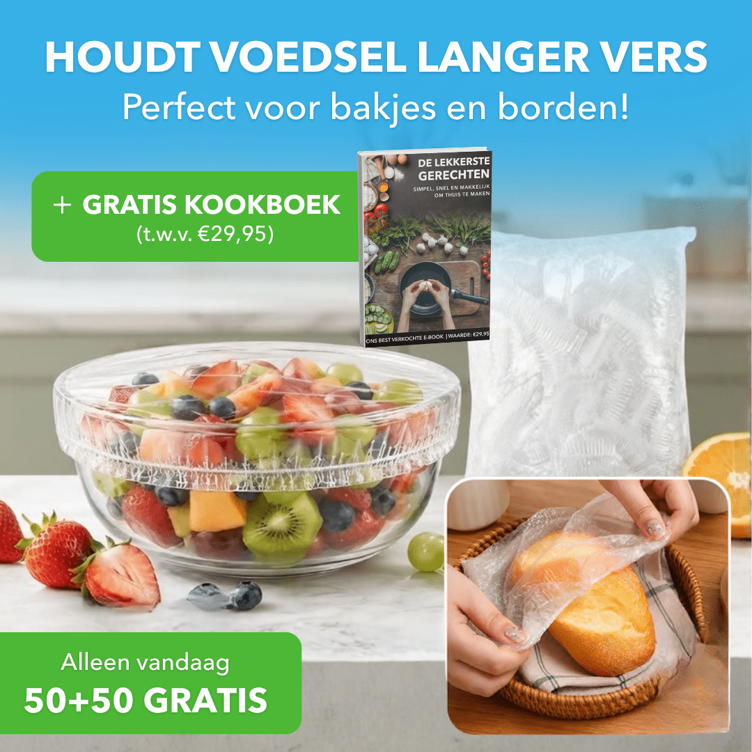 FreshCover™ - Elastische vershoudhoezen om voedsel langer vers te houden - Plofje
