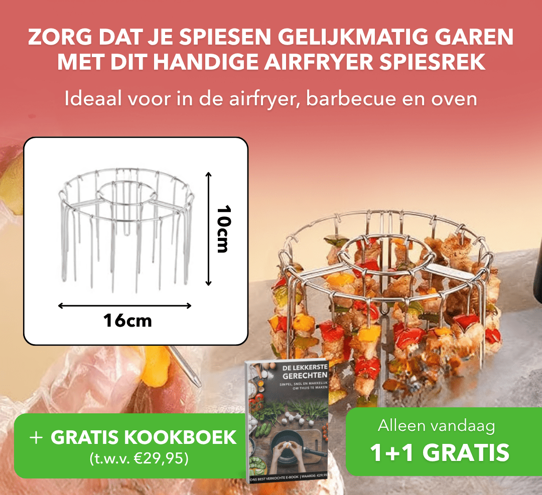 GrillRack™ - Airfryer spiesrek voor gelijkmatig krokante resultaten - Plofje