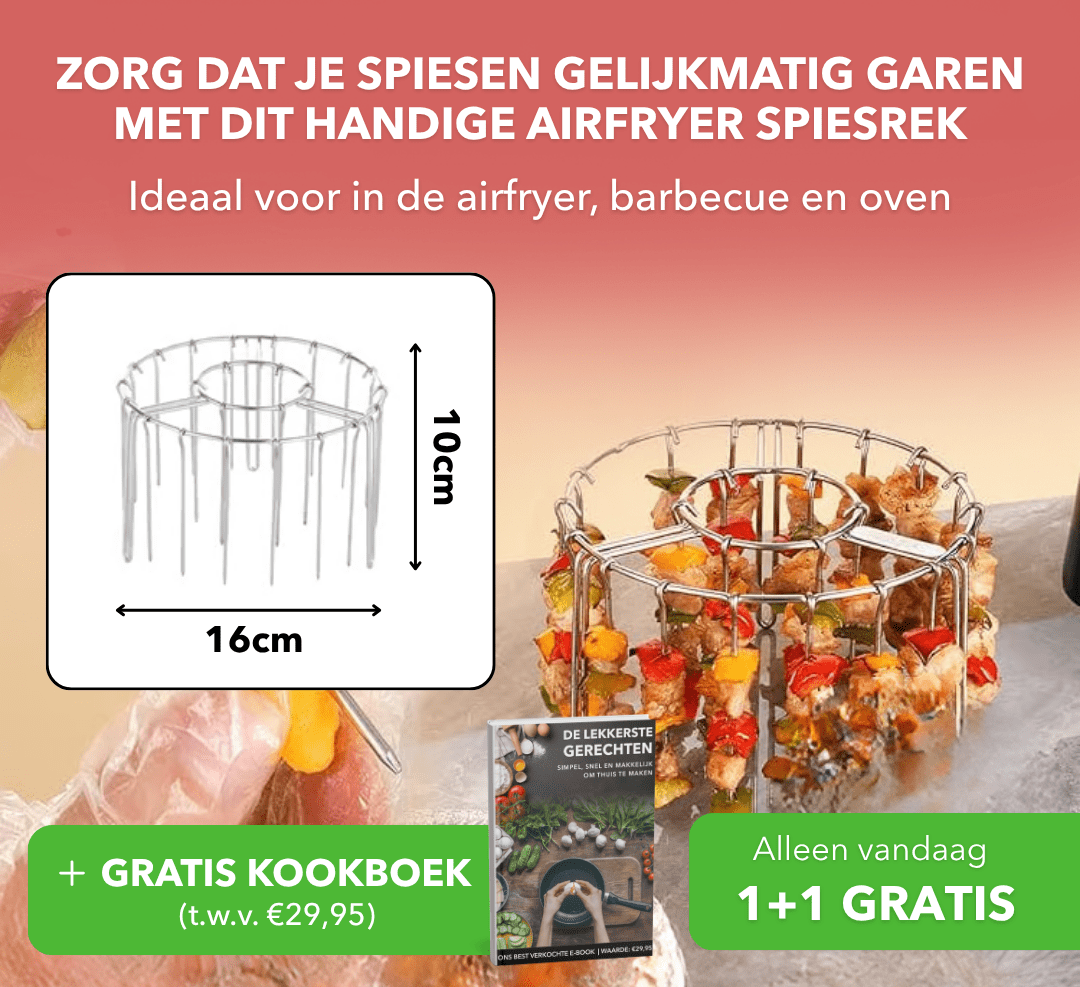 GrillRack™ - Airfryer spiesrek voor gelijkmatig krokante resultaten - Plofje