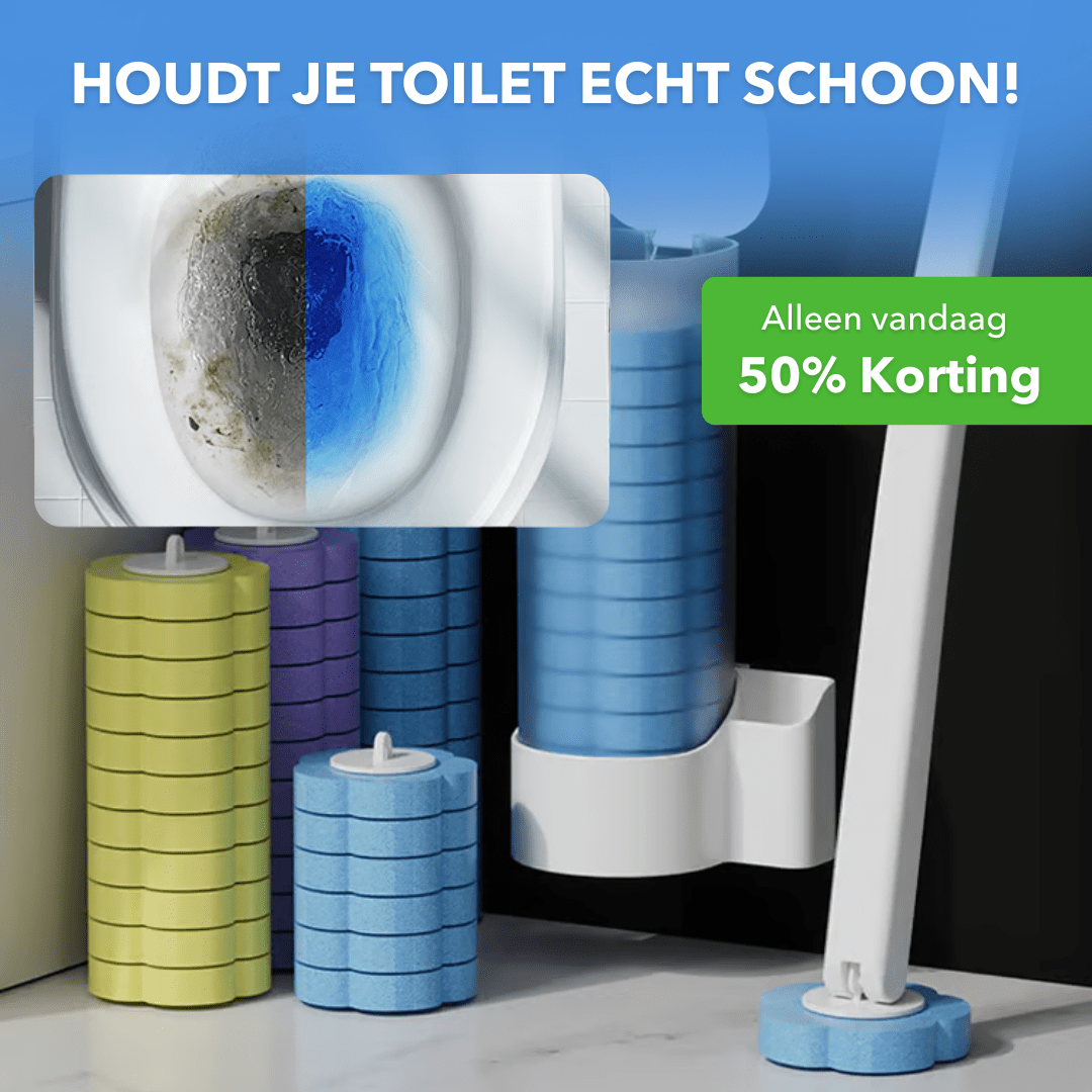 CleanFlush™ - Hygiënische toiletborstel met antibacteriële opzetstukken - LOOLA