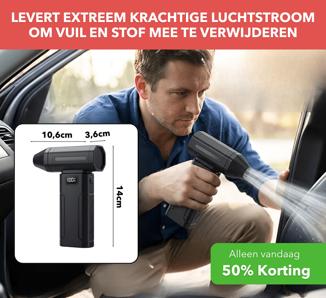 TurboBlast™ - Oplaadbare turbo luchtblazer voor krachtige reiniging - Plofje