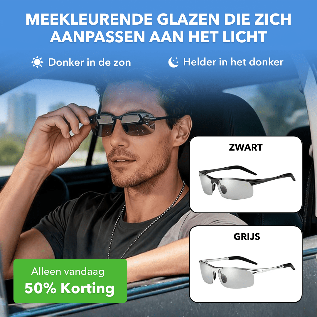 VisionPro™ - Fotochromische zonnebril met gepolariseerde glazen - Plofje