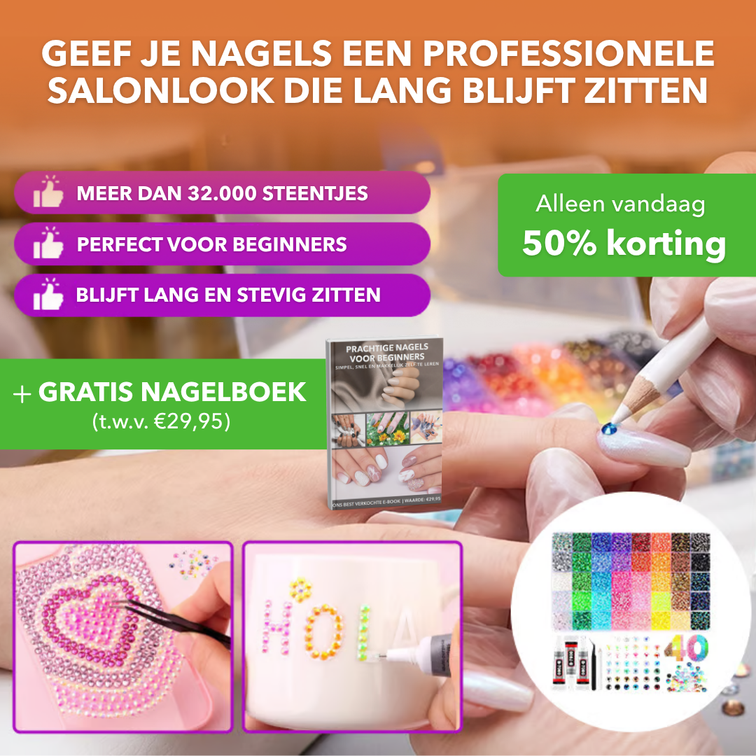 NailSpark™ - Complete steentjes set voor creatieve nagels - Plofje