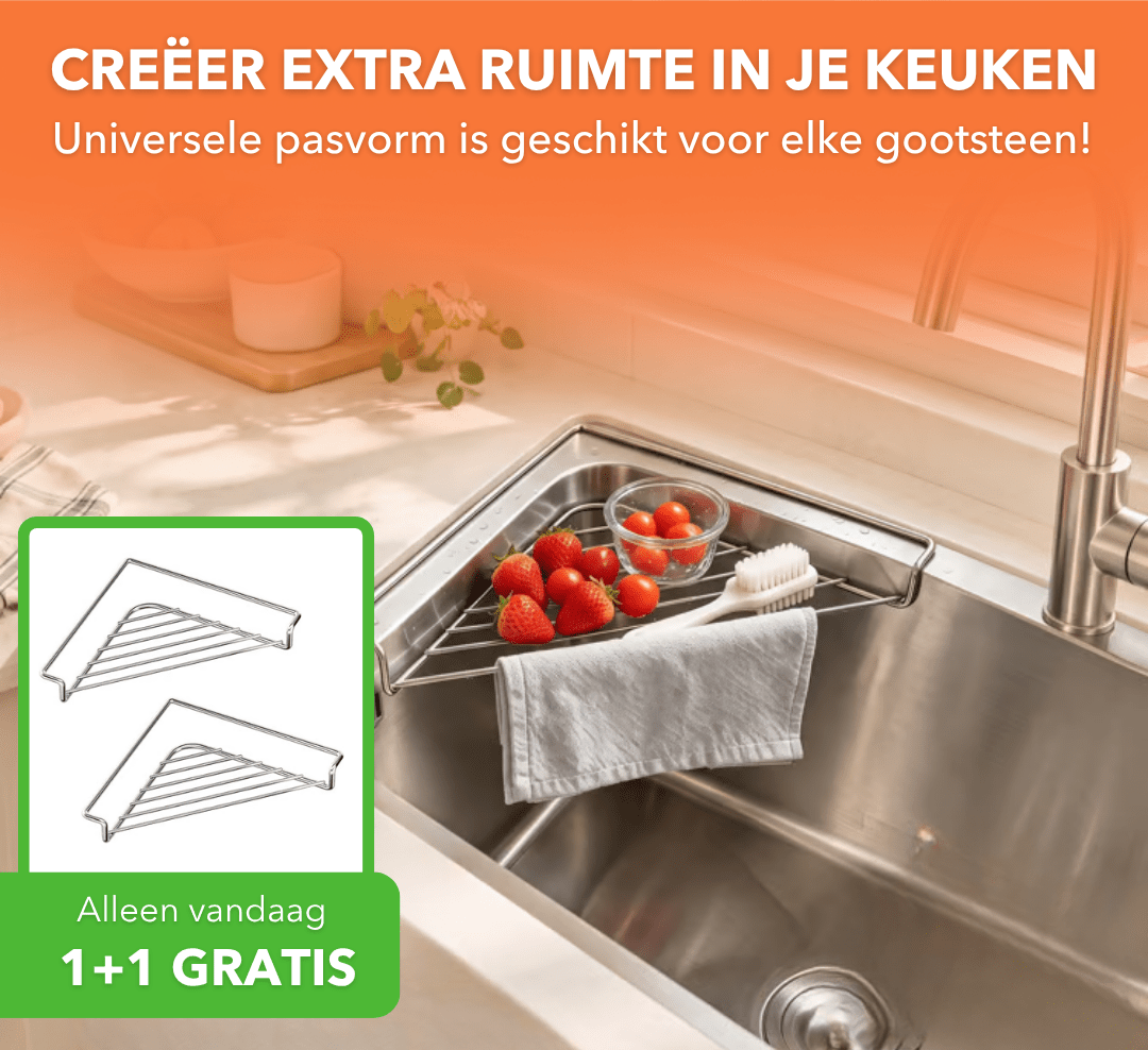 SinkSpace™ - Ruimtebesparend afdruiprek voor de gootsteen - Plofje