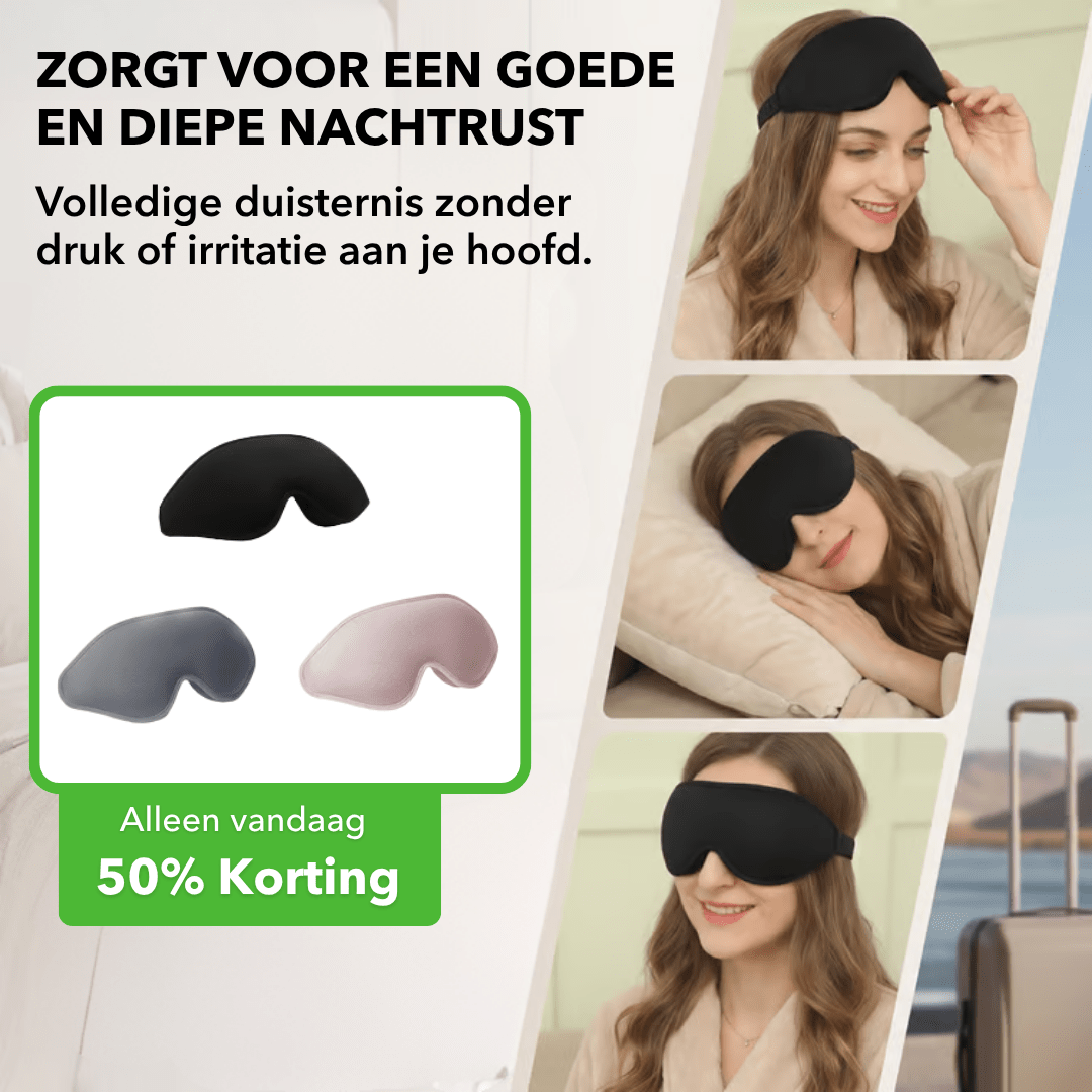 SleepCloud™ - Zacht 3D slaapmasker voor volledige verduistering - Plofje