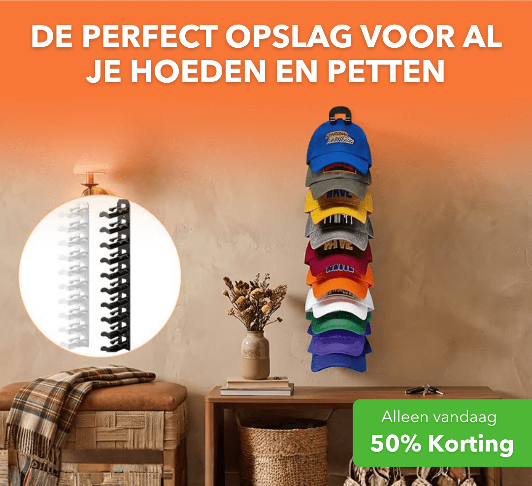 CapRack™ - Ruimtebesparende wandorganizer voor petten - Plofje