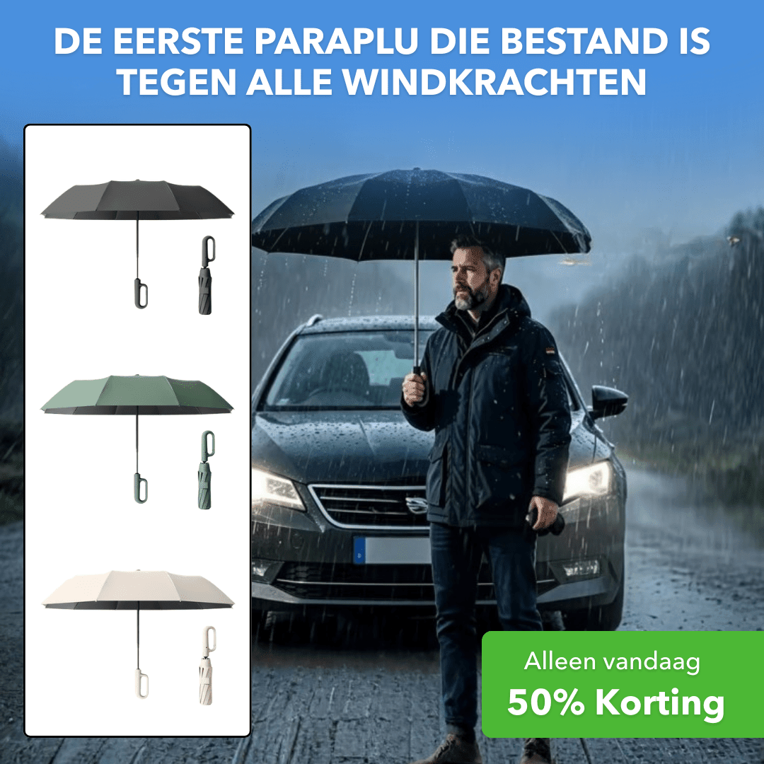 StormGuard™ - Stormbestendige paraplu met extra sterk frame - Plofje