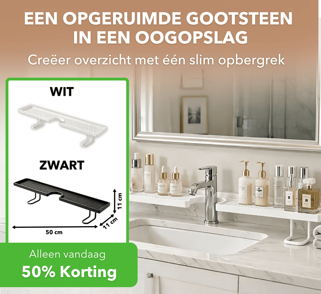 SinkSpace™ - Ruimtebesparend opbergrek voor rondom de kraan - Plofje