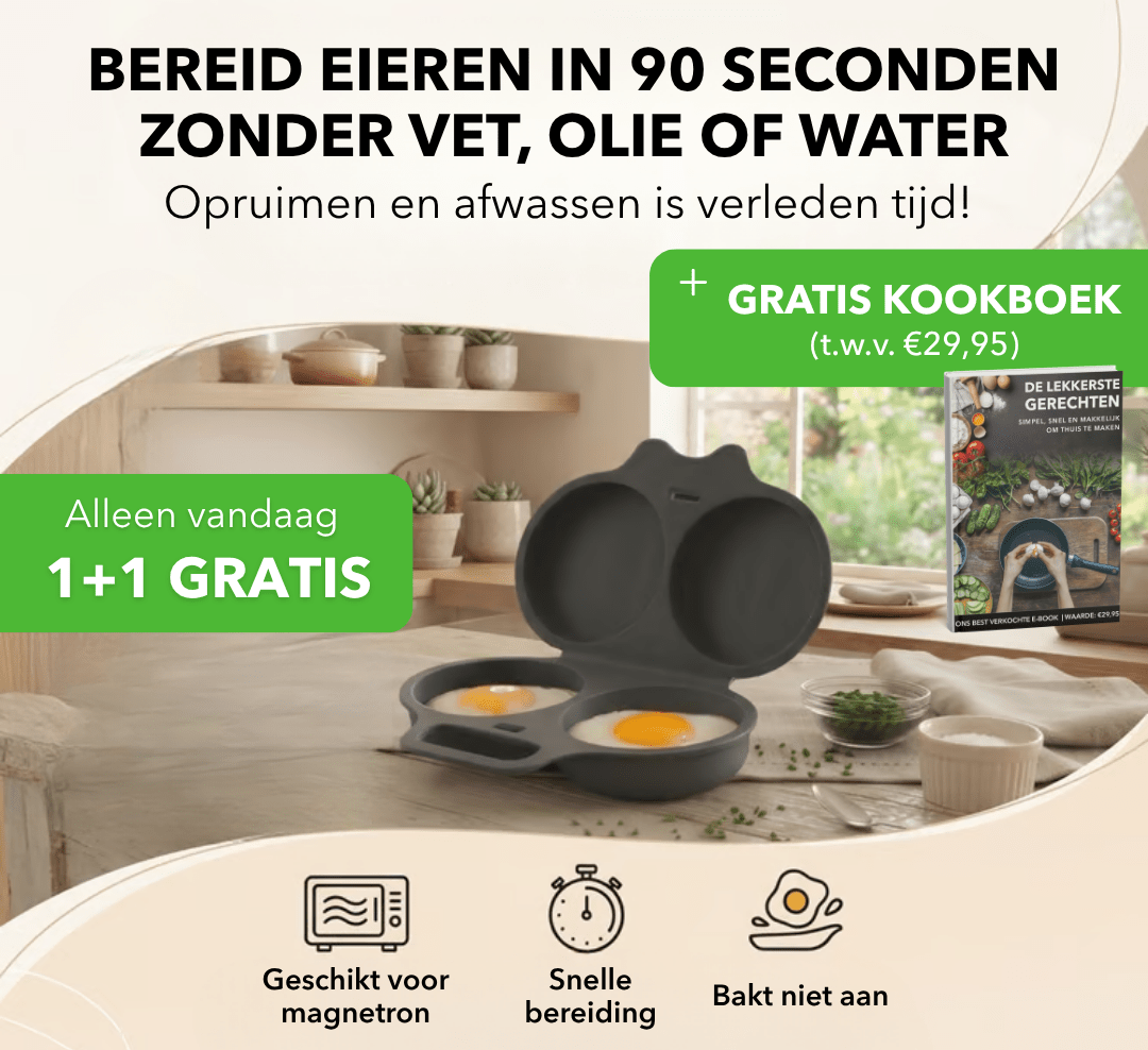 EggQuick™ - Magnetron eierbereider zonder pan of olie - Plofje
