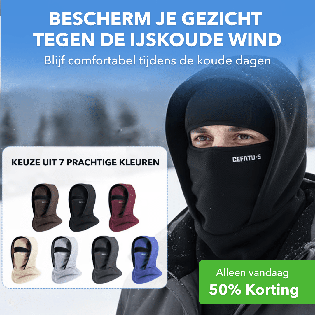 FrostMask™ - Thermische bivakmuts voor bescherming tegen kou en wind - Plofje