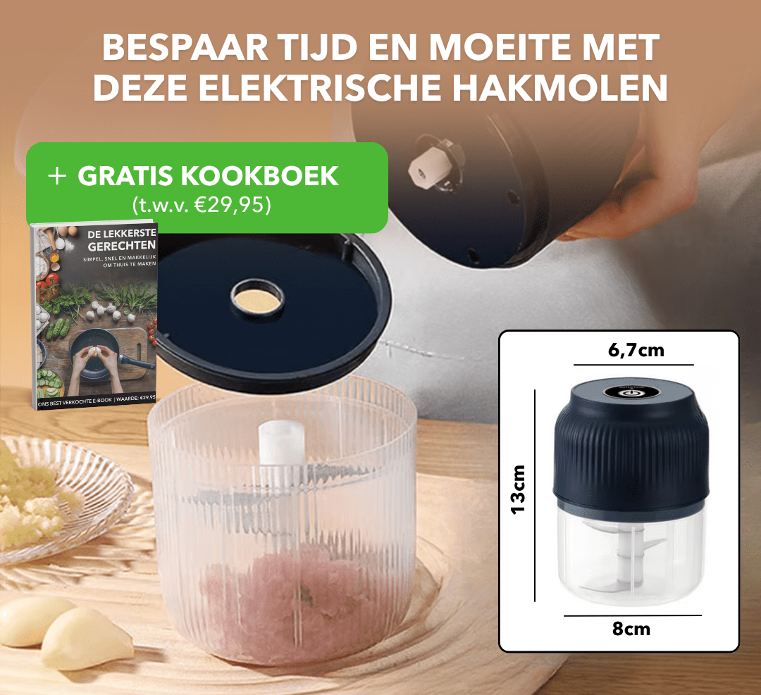 EasyChop™ - Elektrische hakmolen voor snel en moeiteloos bereiden - Plofje