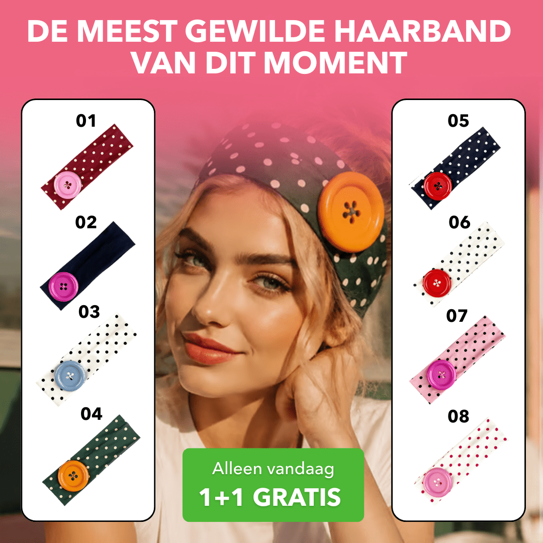 RetroHair™ - Brede elastische haarband met retro design - Plofje