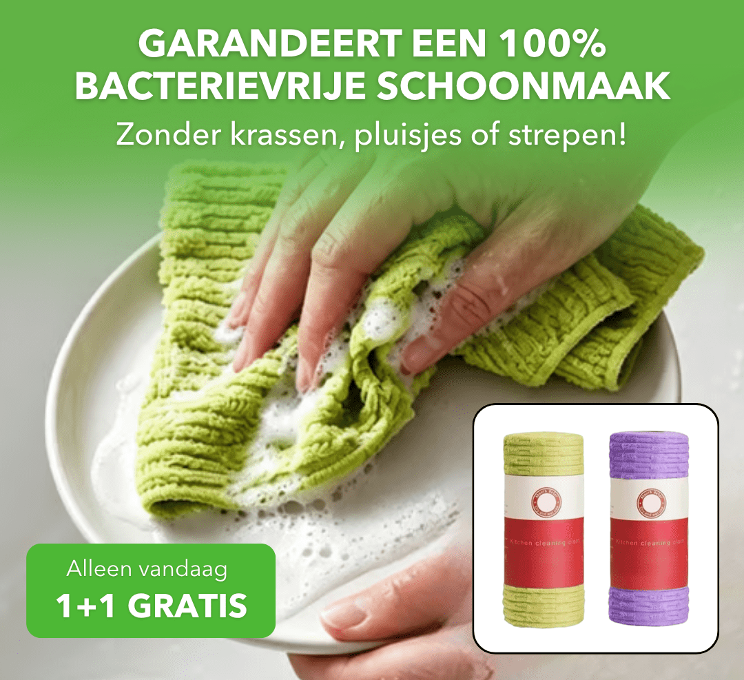 EcoWipe™ - Herbruikbare microvezeldoekjes op handige rol - Plofje