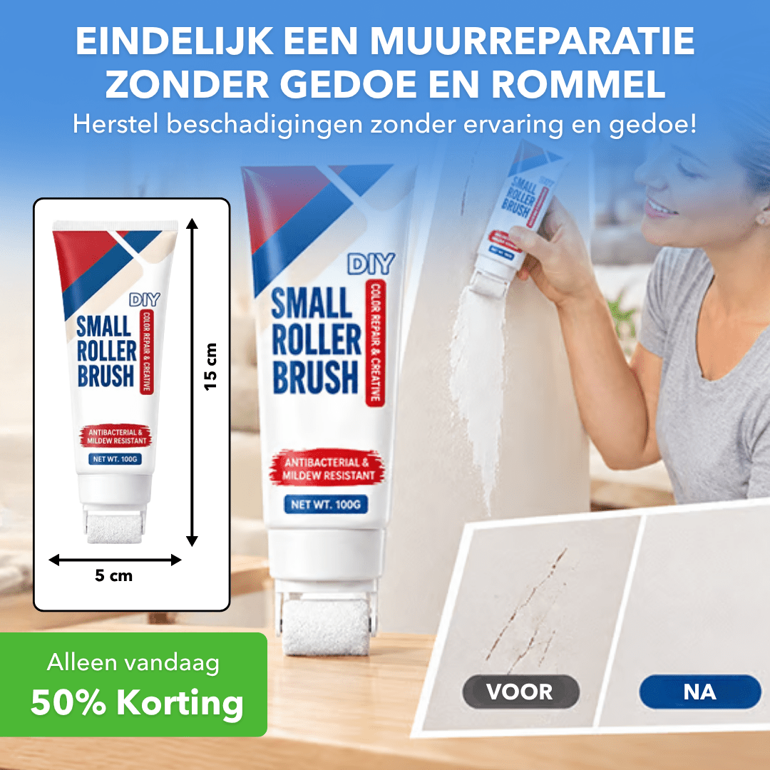 WallFix™ – Reparatiepasta met roller voor muurbeschadigingen - Plofje