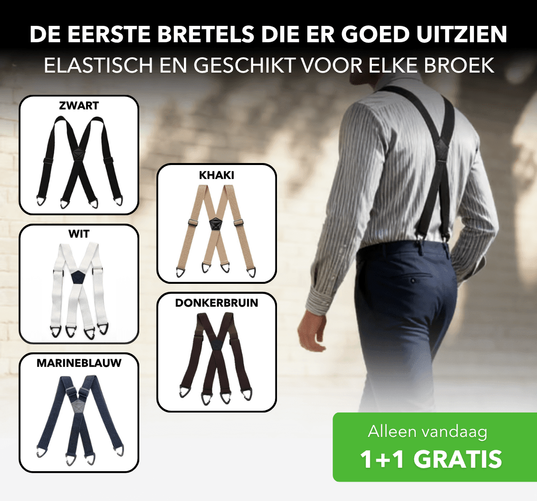 BeltFree™ - Elastische bretels met metalen clips - Plofje