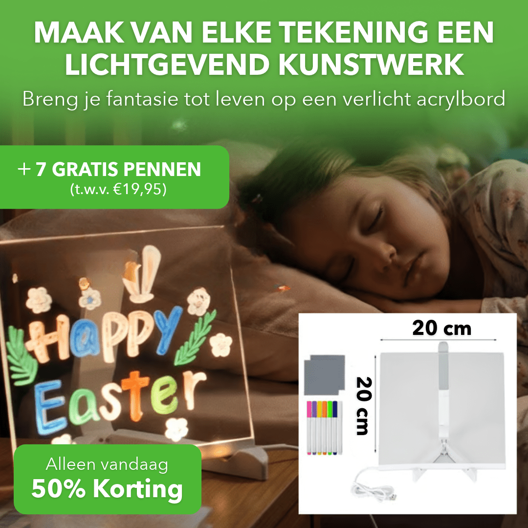 GlowBoard™ - Lichtgevend tekenbord voor creatieve neonkunst