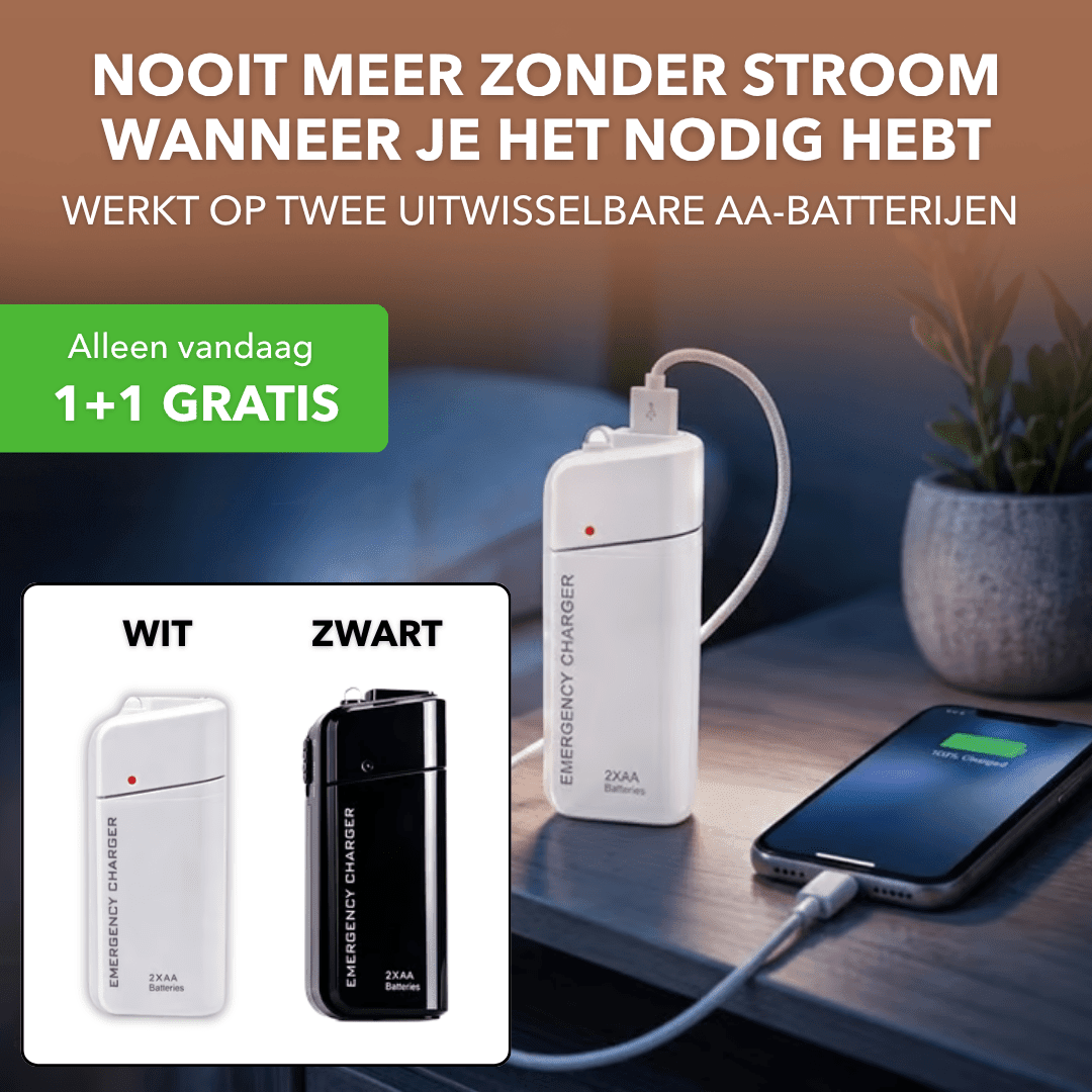 PocketPower™ - Noodoplader voor je telefoon op AA-batterijen - Plofje