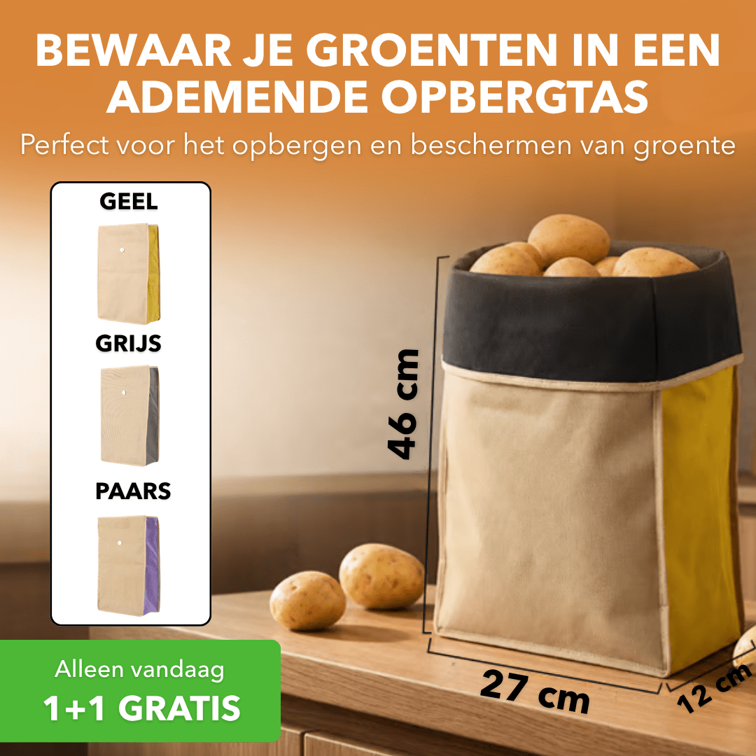 FreshStore™ - Ademende bewaartas voor aardappelen en groenten - Plofje