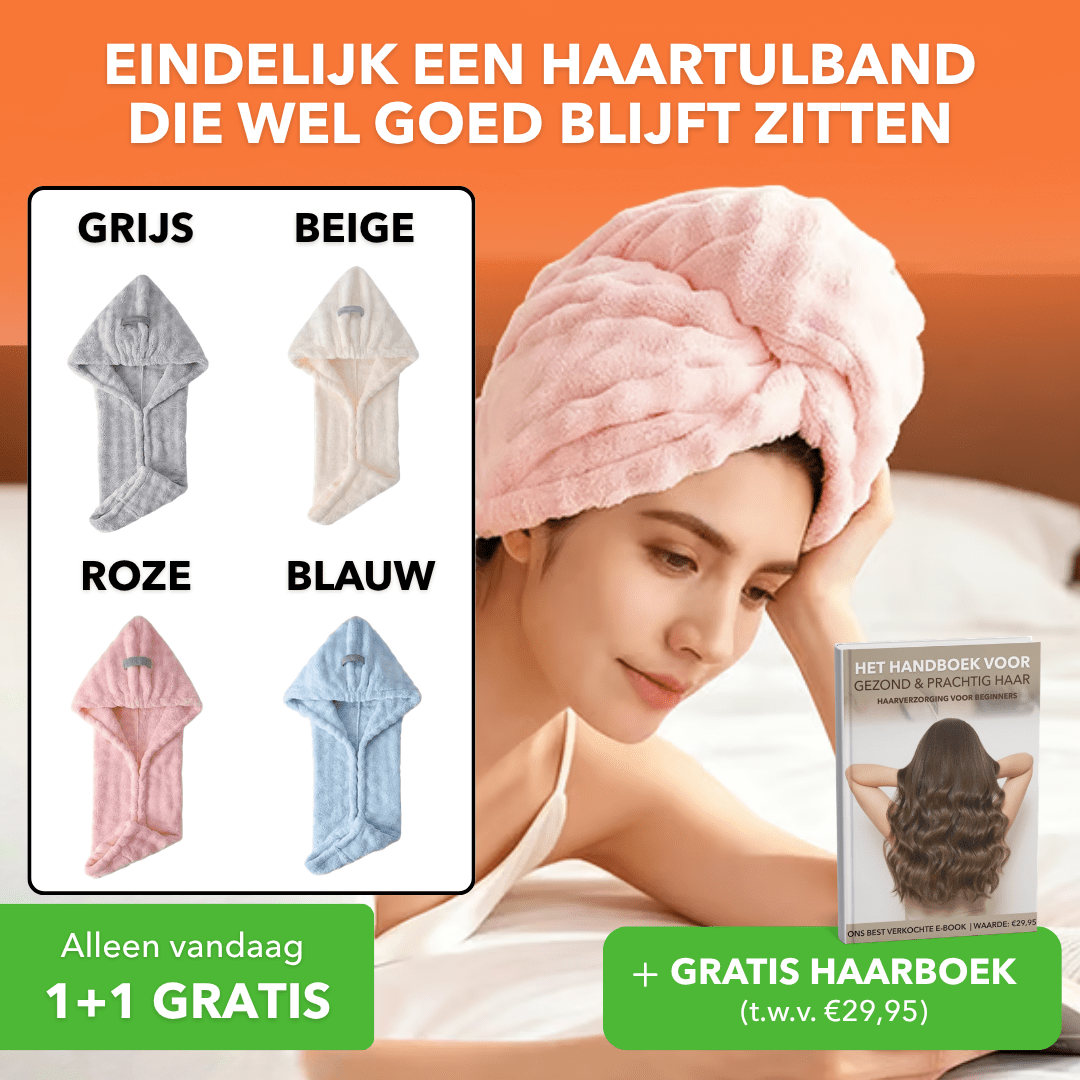 DryWrap™ - Sterk absorberende haartulband van microvezel - Plofje