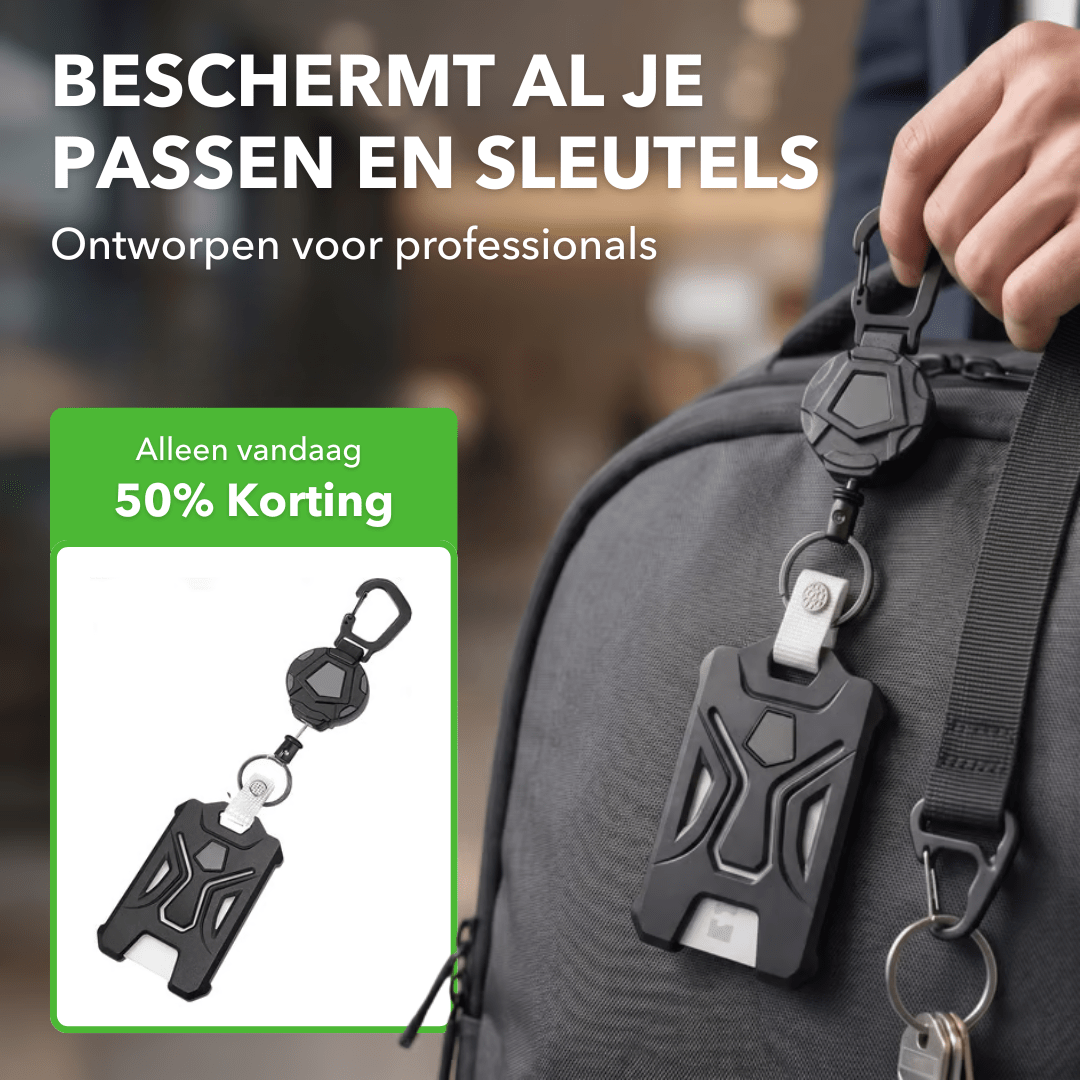 BadgeLink™ - Intrekbare badgehouder met stevige haak - Plofje