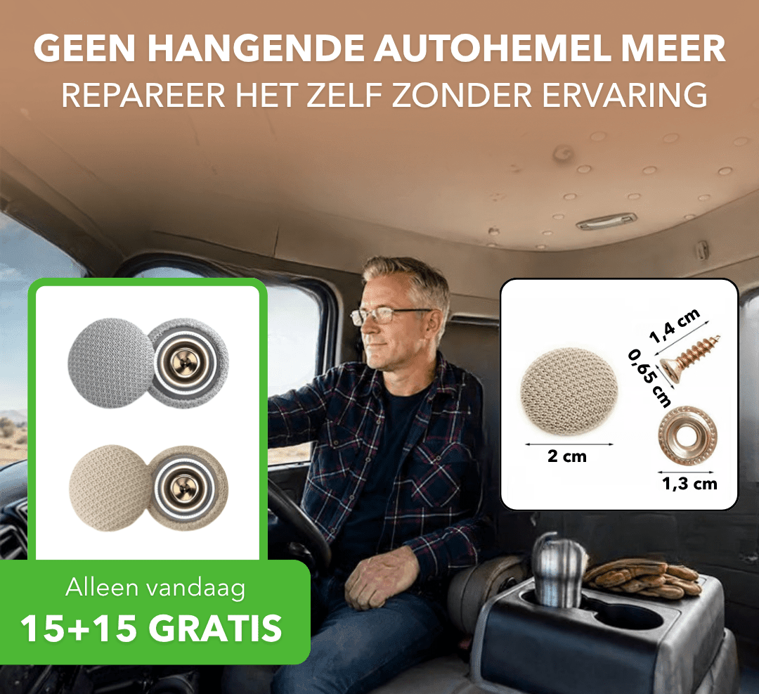 RoofFix™ - Reparatieset voor een loshangende autohemel - Plofje