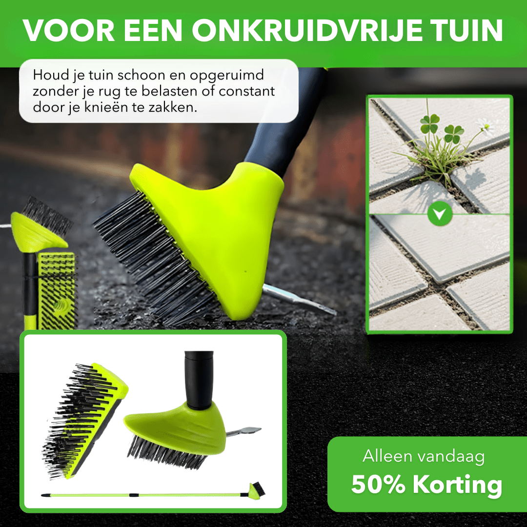 WeedMaster™ - 3-in-1 onkruidborstelset voor voegen en bestrating