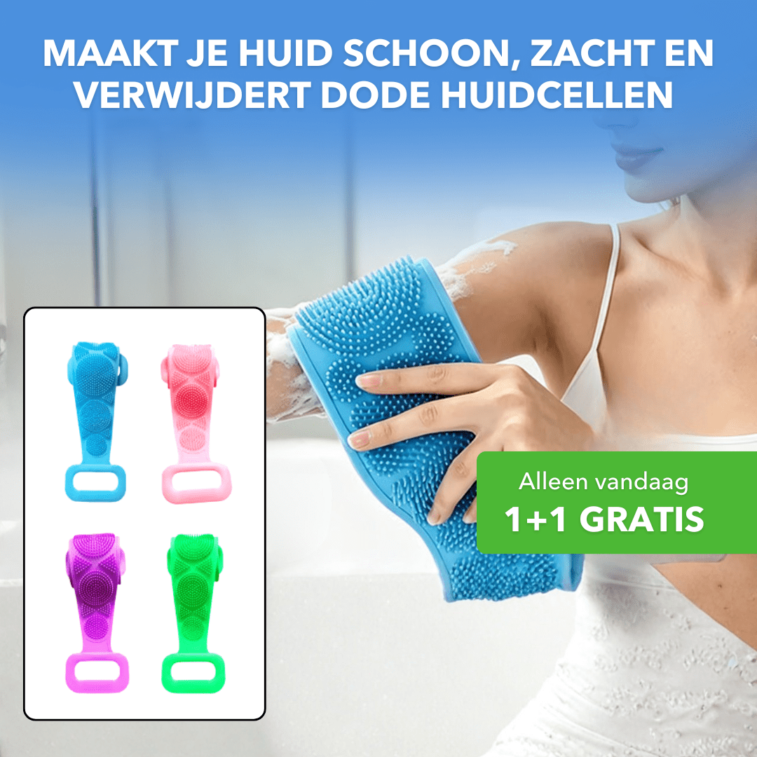 ScrubPro™ - Siliconen scrubband voor een zijdezachte huid - Plofje