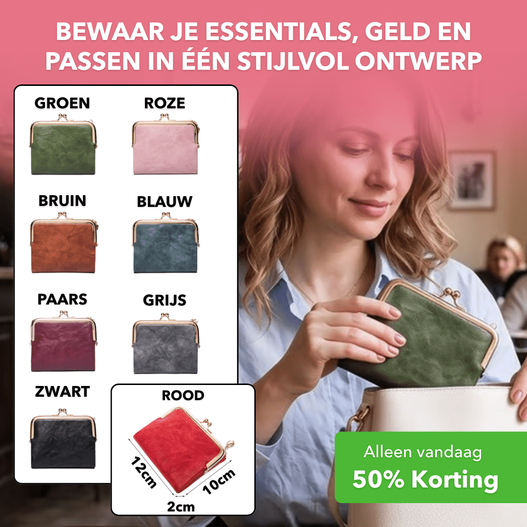 MiniLuxe™ - Compacte damesportemonnee met vintage kliksluiting - Plofje