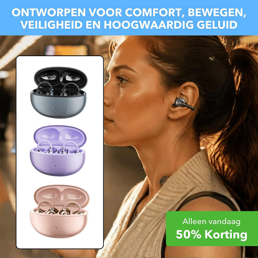 ClipSound™ - Draadloze open-ear oordopjes met comfortabele oorclip - Plofje