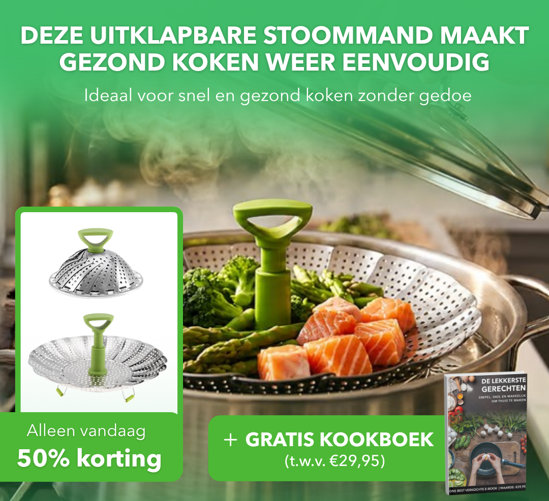 SteamFlex™ - Opvouwbaar RVS stoommandje voor elke maaltijd - Plofje
