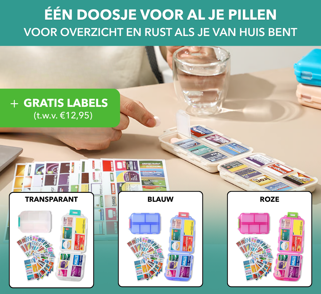 PillSafe™ - Compacte pillendoos voor medicijnen en supplementen - Plofje