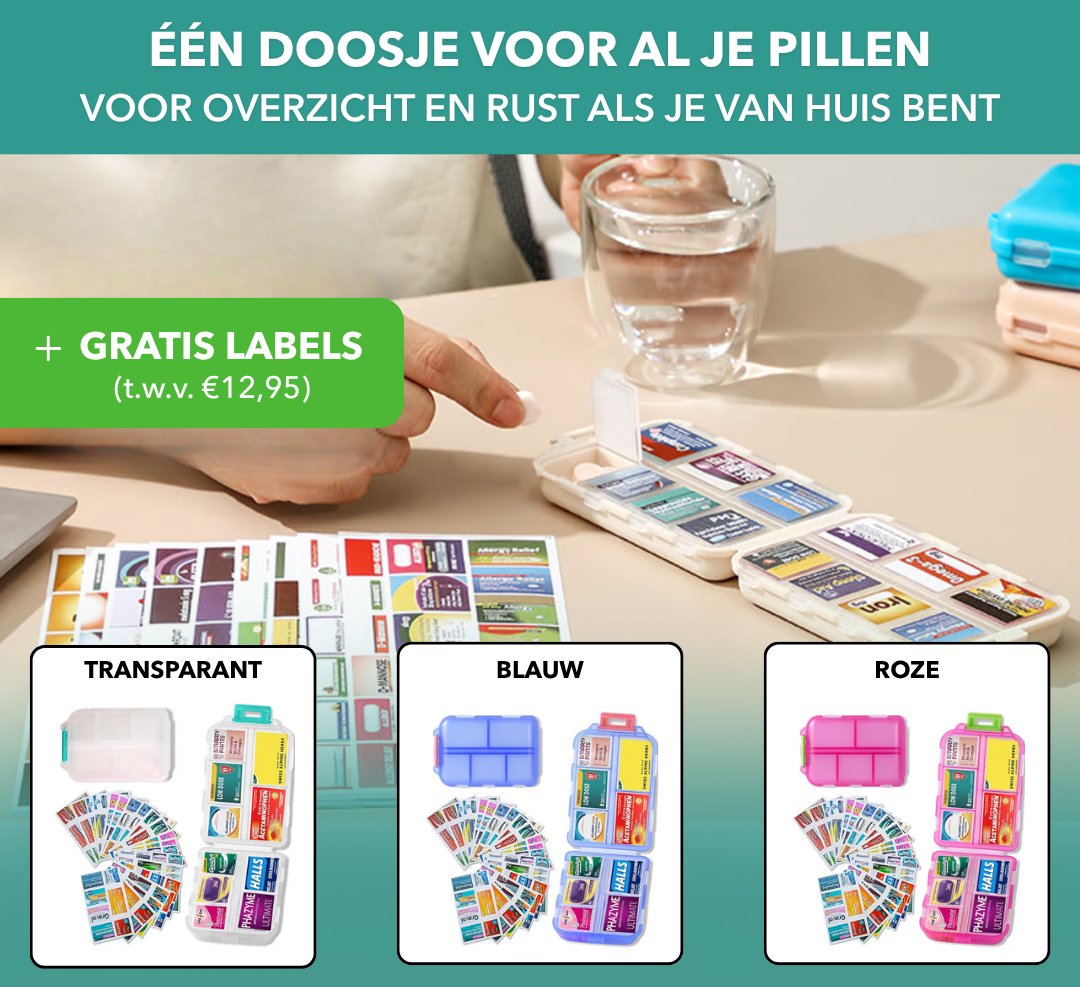 PillSafe™ - Compacte pillendoos voor medicijnen en supplementen - Plofje