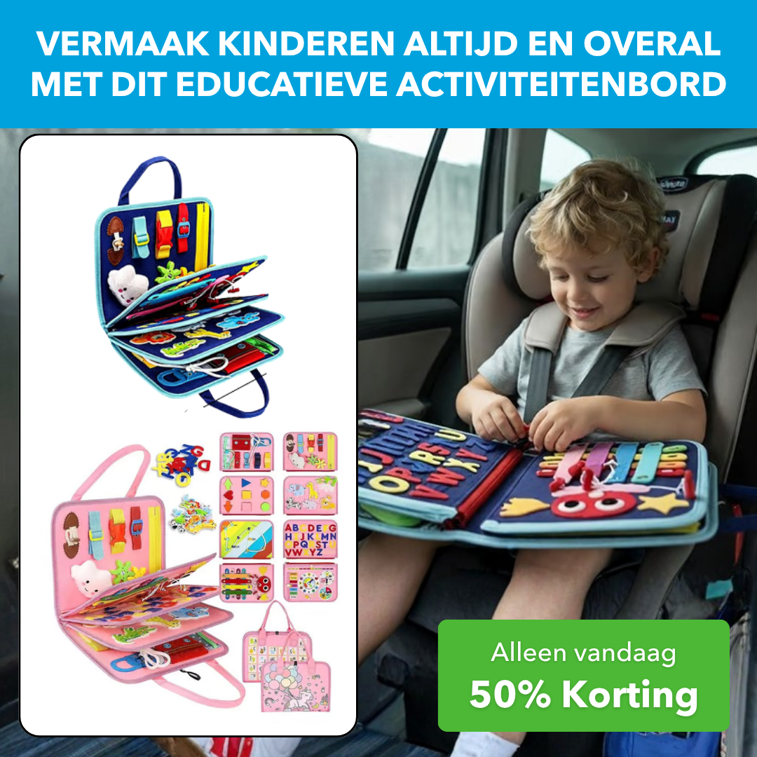 BusyBook™ - Educatief activiteitenbord voor thuis en onderweg - Plofje