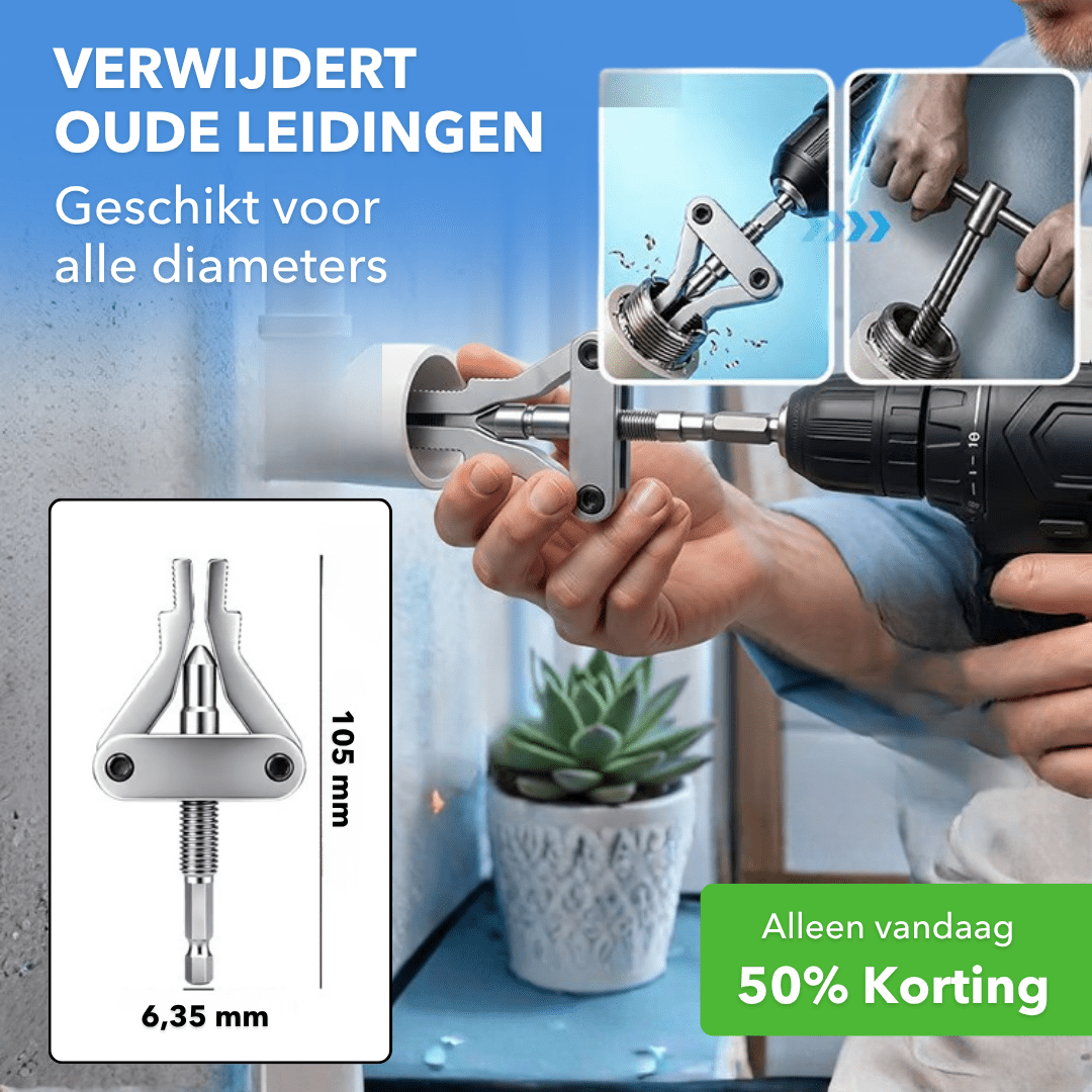 PipeGrip™ - Universele pijptrekker voor vastzittende leidingen - Plofje