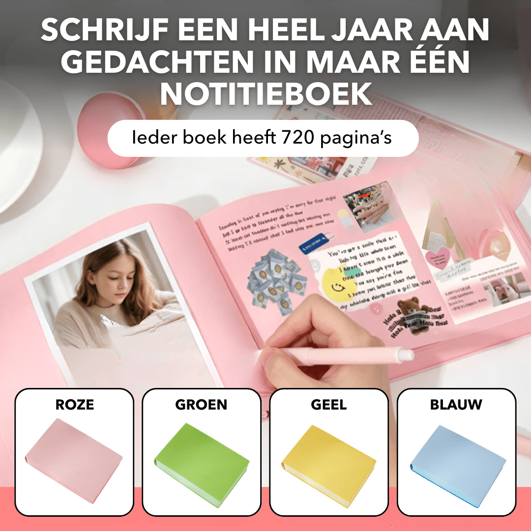 DailyNote™ - Extra dik notitieboek met 720 pagina's - Plofje