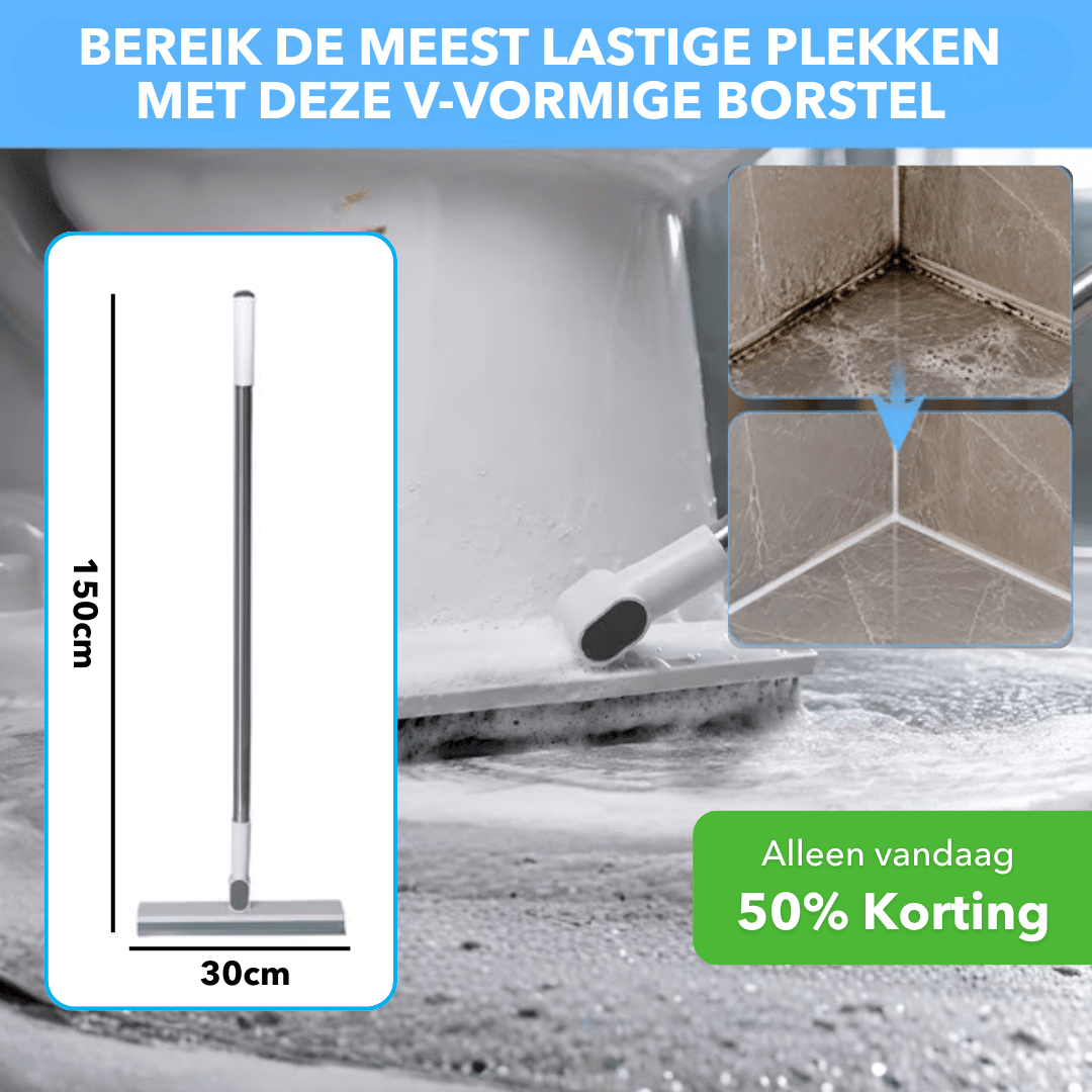 DeepScrub™ - V-vormige vloerborstel voor grondige reiniging - Plofje