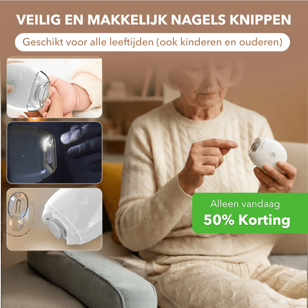 NailPro™ - Elektrische nageltrimmer voor nauwkeurig en veilig knippen - Plofje