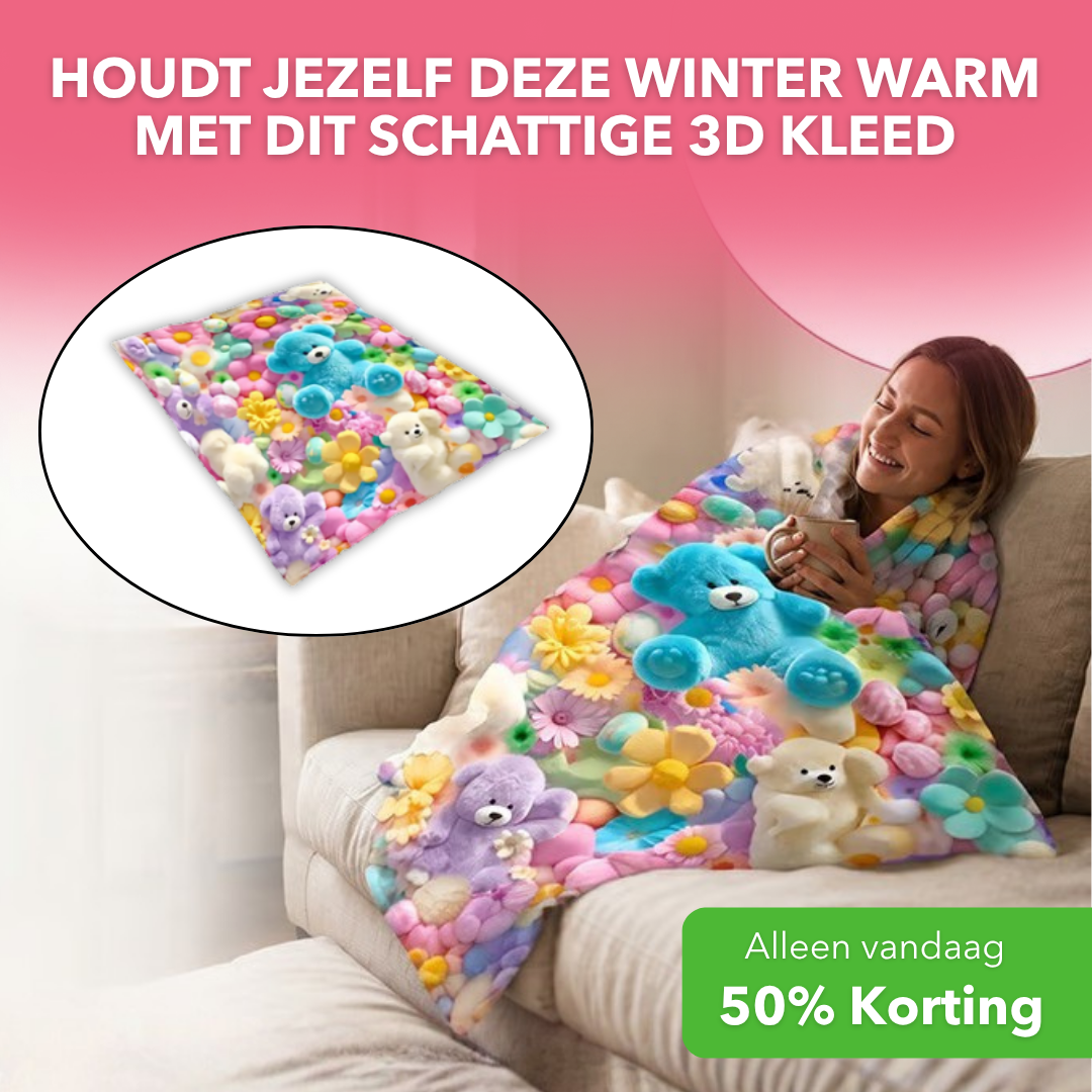 CozyCloud™ - Schattig 3D pluche deken voor ultiem comfort - Plofje