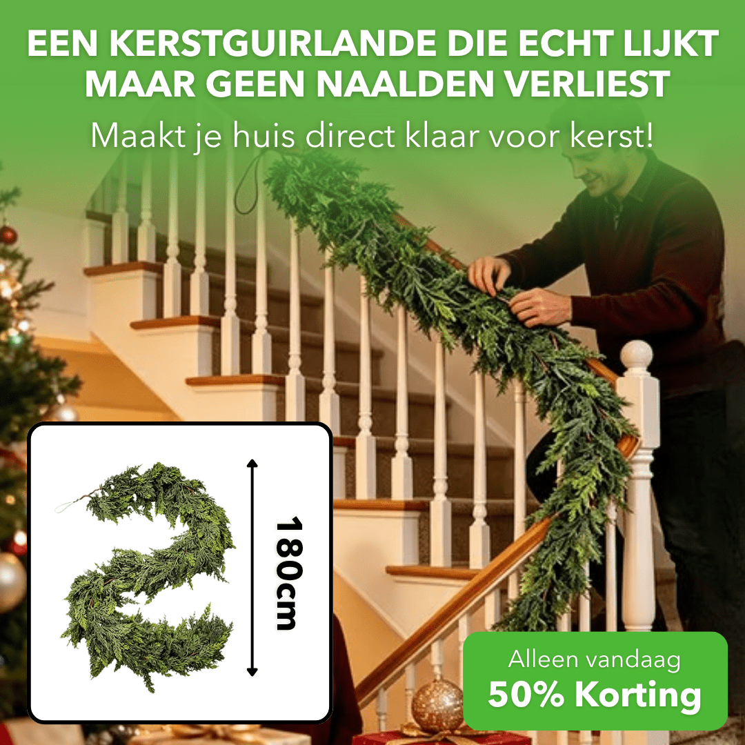 EverGreen™ - Herbruikbare kerstguirlande met realistische dennentakken - Plofje