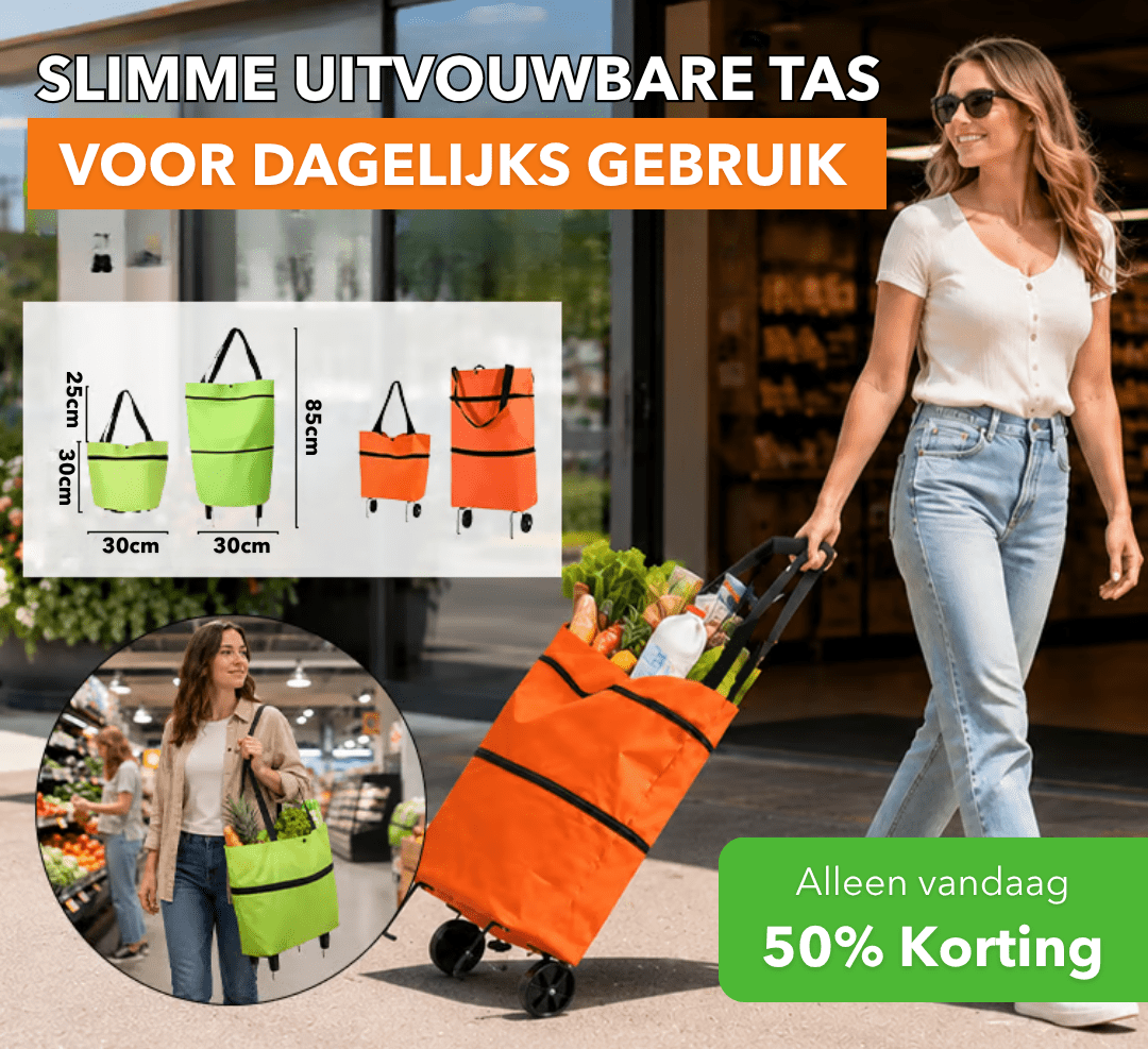FlexCart™ - Slimme boodschappentas met geïntegreerde wielen - Plofje