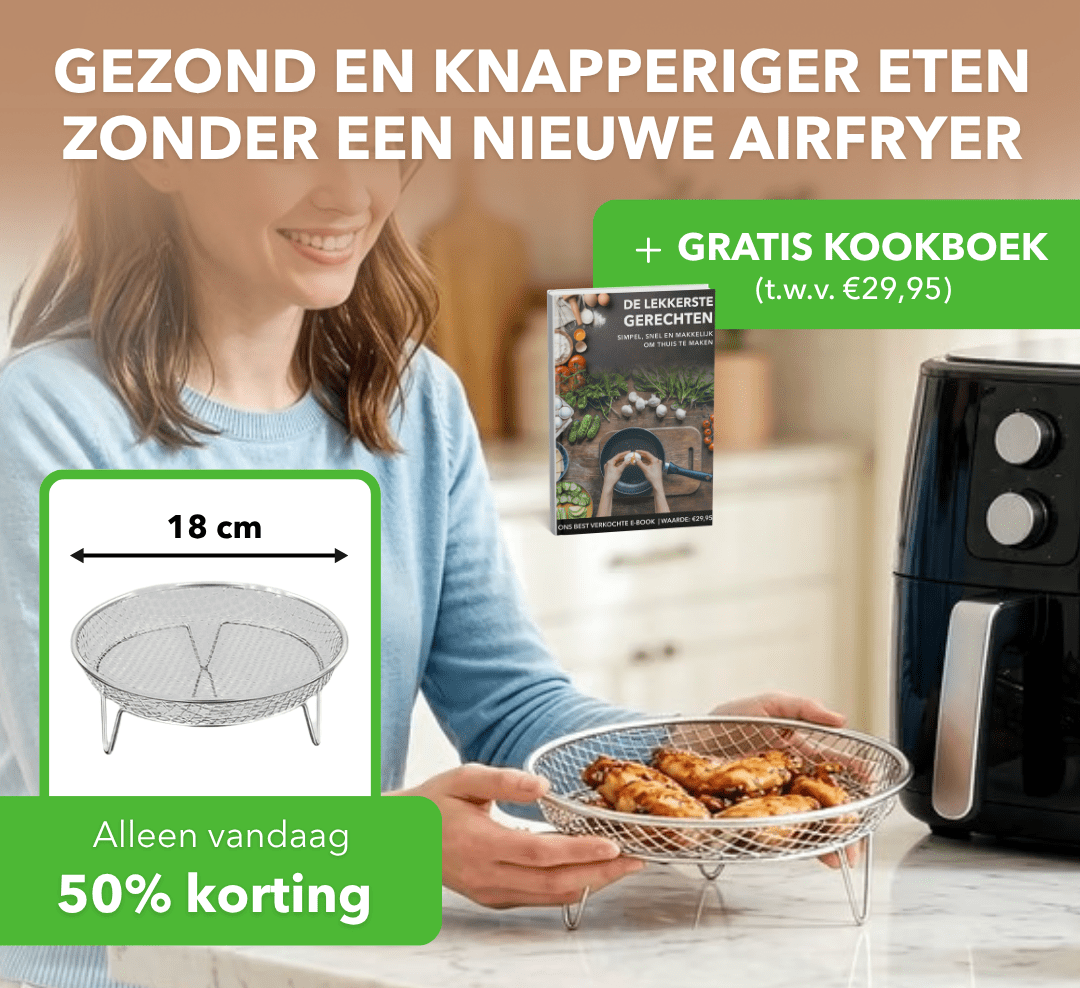 AirRack™ - RVS airfryerrek voor meerdere gerechten tegelijk - Plofje