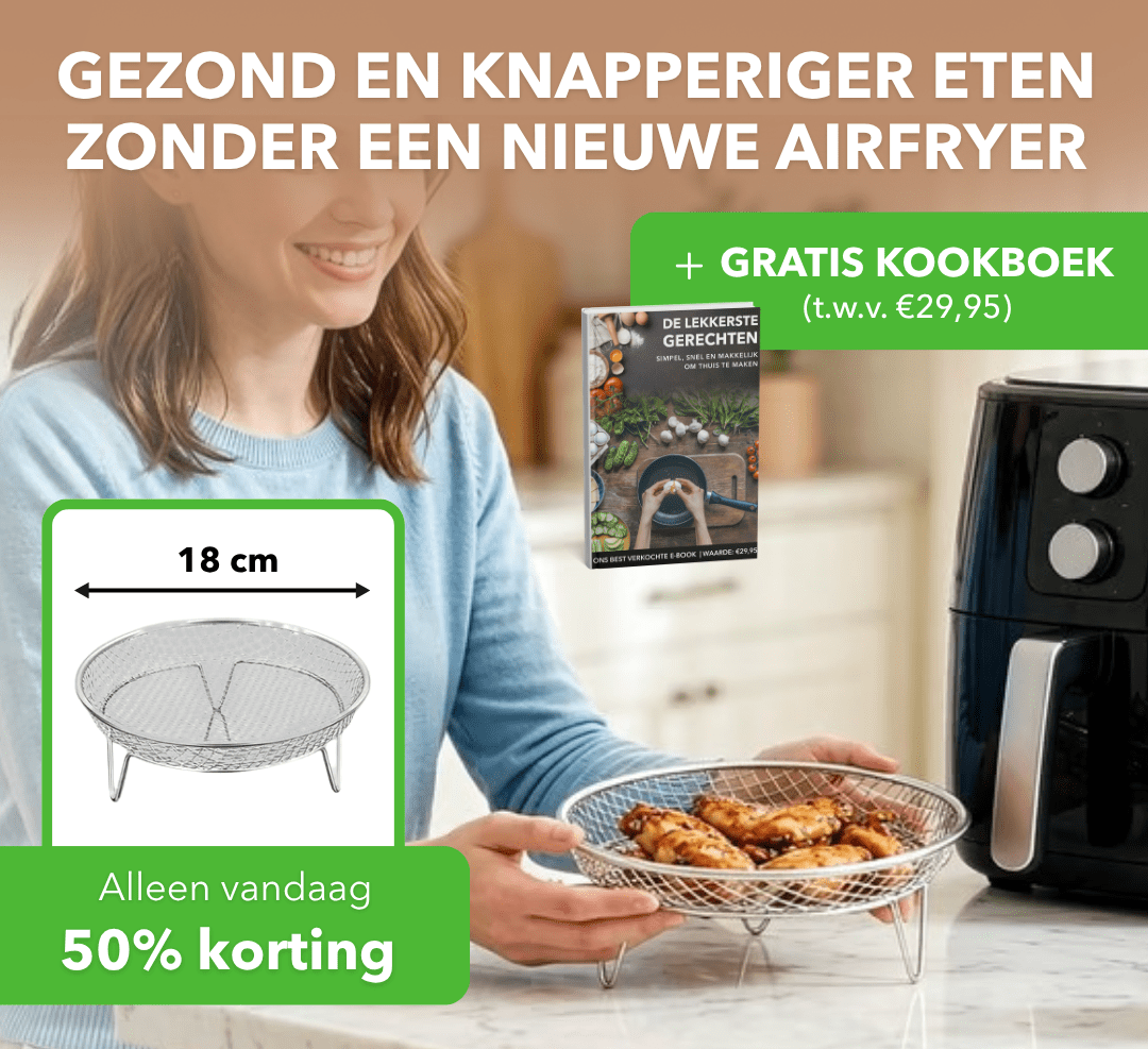 AirRack™ - RVS airfryerrek voor meerdere gerechten tegelijk - Plofje