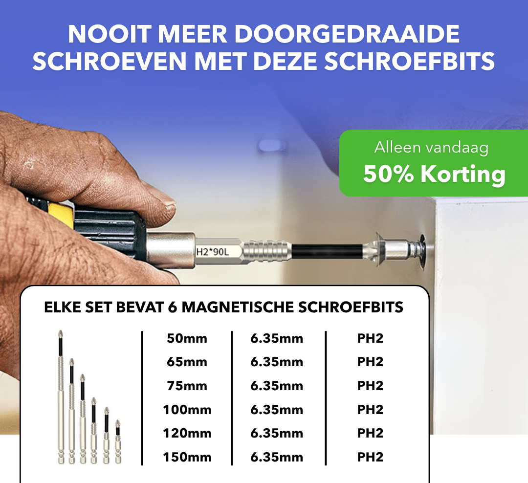 GripBit™ - Magnetische schroefbitset met antislip ontwerp - Plofje