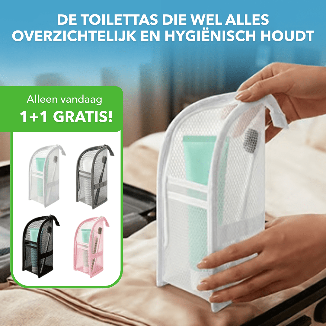 WashBag™ - Waterbestendige toilettas die zelfstandig rechtop blijft - Plofje